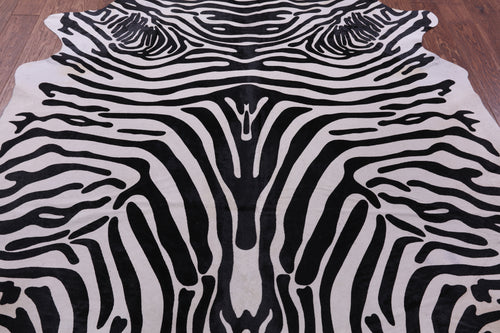 Zebra Animal Print Natural Cowhide Rug - XX-Large 7' 10