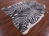 Thumbnail for Zebra Animal Print Natural Cowhide Rug - XX-Large 7' 10