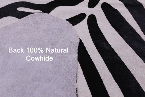 Zebra Animal Print Natural Cowhide Rug - XX-Large 7' 10