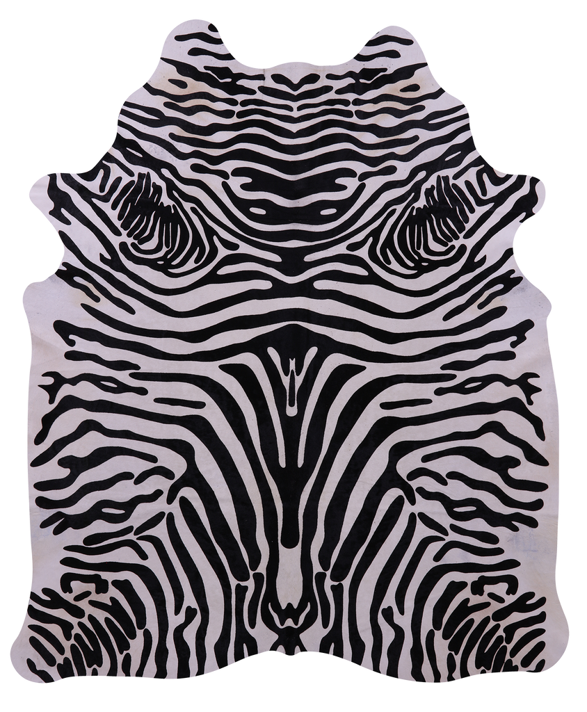 Zebra Animal Print Natural Cowhide Rug - XX-Large 7' 10"H x 6' 6"W