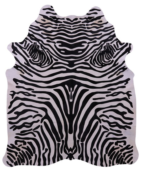Zebra Animal Print Natural Cowhide Rug - XX-Large 7' 10"H x 6' 6"W