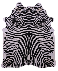 Thumbnail for Zebra Animal Print Natural Cowhide Rug - XX-Large 7' 10