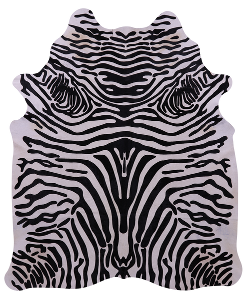 Zebra Animal Print Natural Cowhide Rug - XX-Large 7' 10