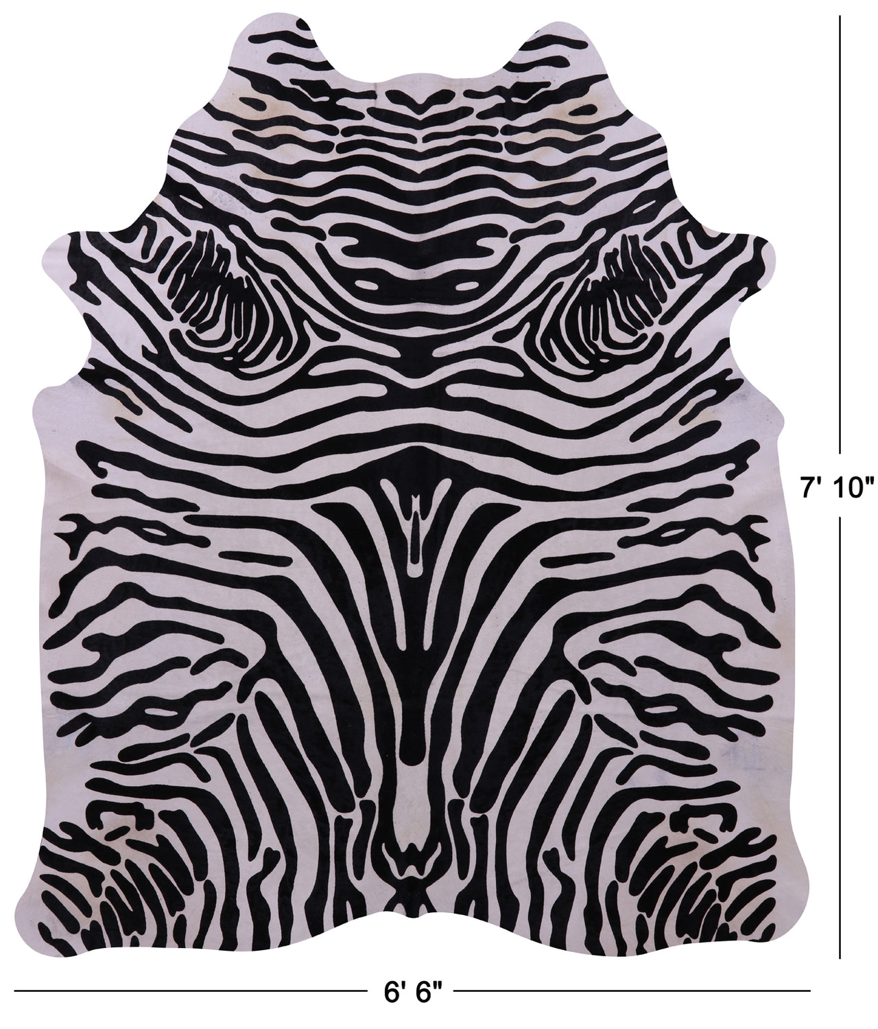 Zebra Animal Print Natural Cowhide Rug - XX-Large 7' 10"H x 6' 6"W