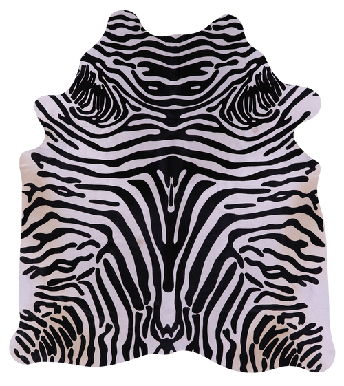 Zebra Animal Print Natural Cowhide Rug - X-Large 7' 0