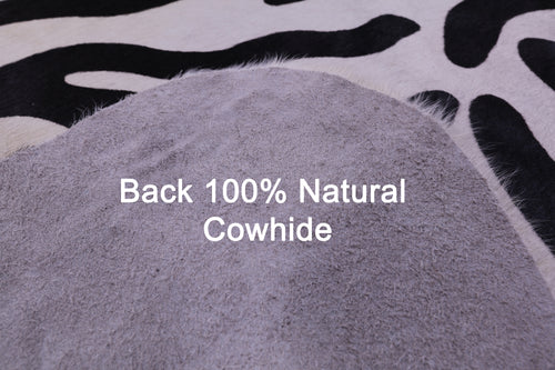 Zebra Animal Print Natural Cowhide Rug - X-Large 7' 0