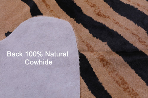 Zebra Animal Print Natural Cowhide Rug - XX-Large 7' 9