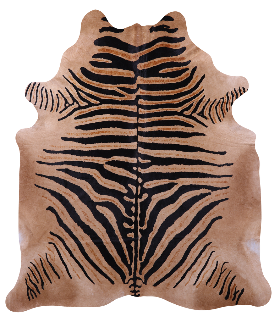 Zebra Animal Print Natural Cowhide Rug - XX-Large 7' 9"H x 6' 8"W