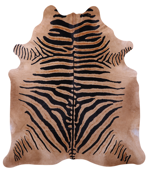 Zebra Animal Print Natural Cowhide Rug - XX-Large 7' 9