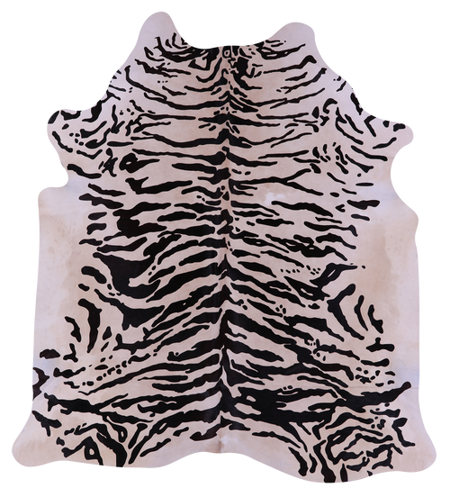 Tiger Animal Print Natural Cowhide Rug - X-Large 7' 1