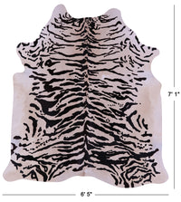Thumbnail for Tiger Animal Print Natural Cowhide Rug - X-Large 7' 1