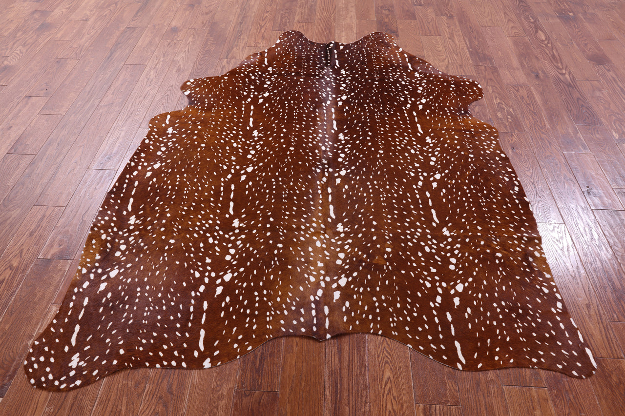 Gazelle Deer Animal Print Natural Cowhide Rug - X-Large 7' 2"H x 5' 6"W