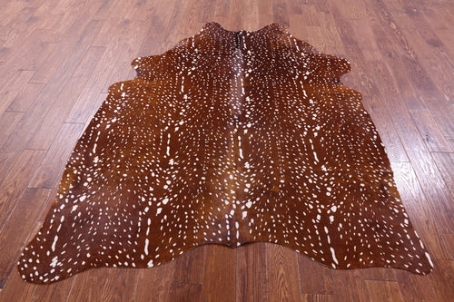 Gazelle Deer Animal Print Natural Cowhide Rug - X-Large 7' 2