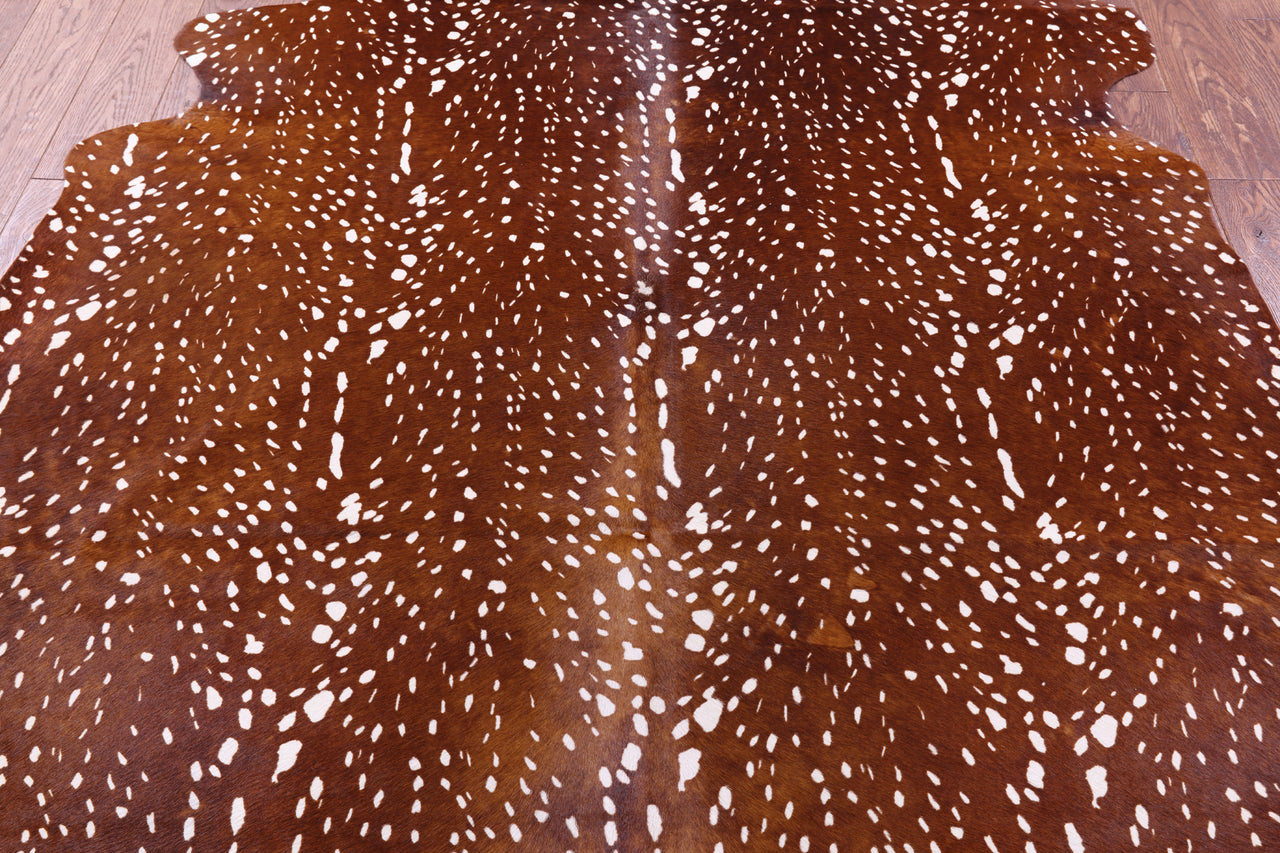 Gazelle Deer Animal Print Natural Cowhide Rug - X-Large 7' 2"H x 5' 6"W