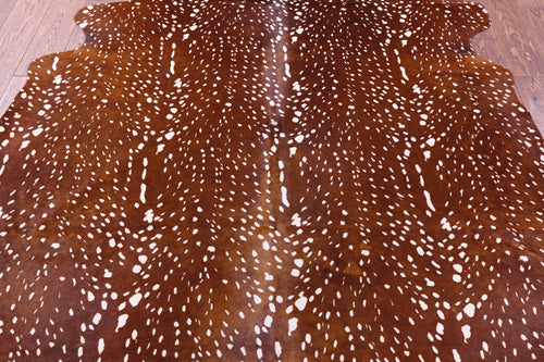 Gazelle Deer Animal Print Natural Cowhide Rug - X-Large 7' 2