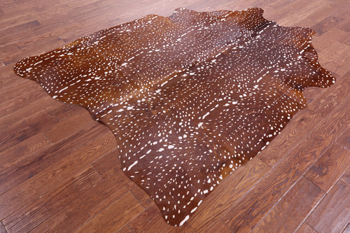 Gazelle Deer Animal Print Natural Cowhide Rug - X-Large 7' 2