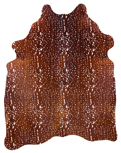 Gazelle Deer Animal Print Natural Cowhide Rug - X-Large 7' 2