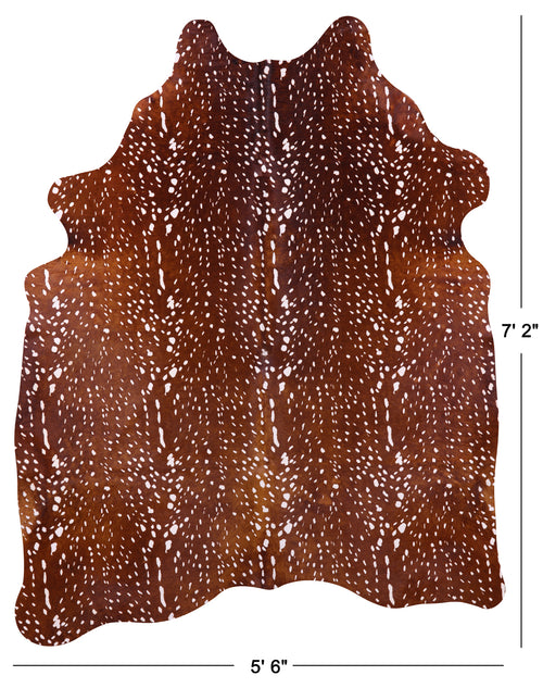 Gazelle Deer Animal Print Natural Cowhide Rug - X-Large 7' 2