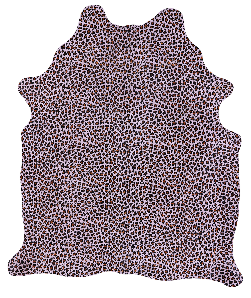 Leopard Animal Print Natural Cowhide Rug - Medium 6' 3"H x 5' 4"W