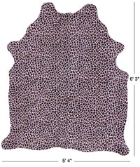 Thumbnail for Leopard Animal Print Natural Cowhide Rug - Medium 6' 3