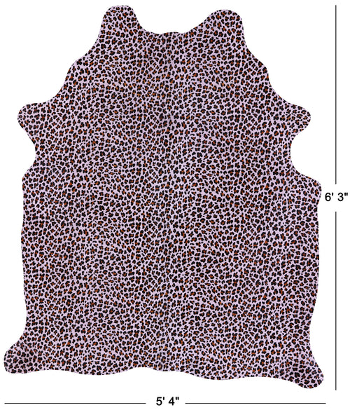 Leopard Animal Print Natural Cowhide Rug - Medium 6' 3