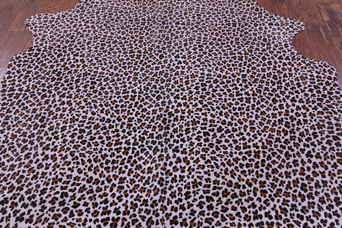 Leopard Animal Print Natural Cowhide Rug - Medium 6' 3