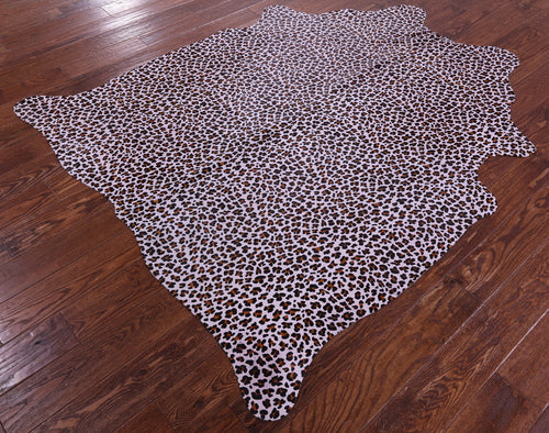 Leopard Animal Print Natural Cowhide Rug - Medium 6' 3