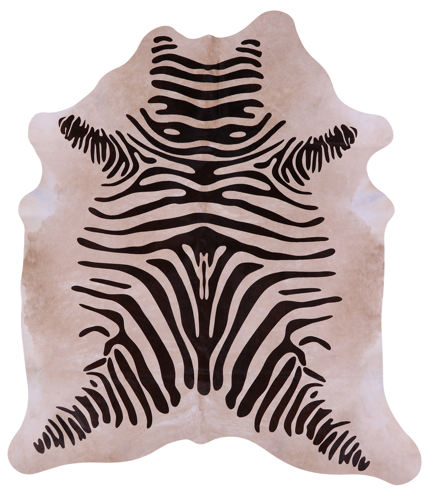 Zebra Animal Print Natural Cowhide Rug - X-Large 7' 4"H x 6' 6"W