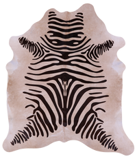 Thumbnail for Zebra Animal Print Natural Cowhide Rug - X-Large 7' 4