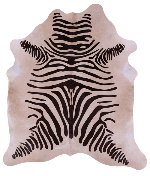 Zebra Animal Print Natural Cowhide Rug - X-Large 7' 4
