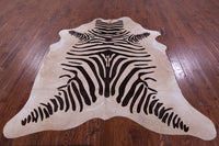 Thumbnail for Zebra Animal Print Natural Cowhide Rug - X-Large 7' 4