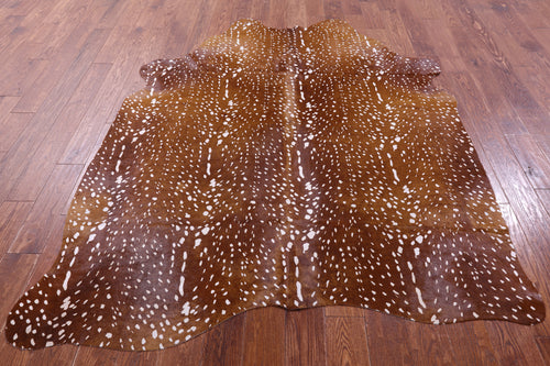 Gazelle Deer Animal Print Natural Cowhide Rug - X-Large 7' 3