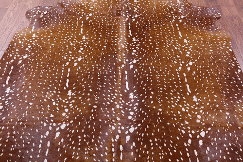 Gazelle Deer Animal Print Natural Cowhide Rug - X-Large 7' 3