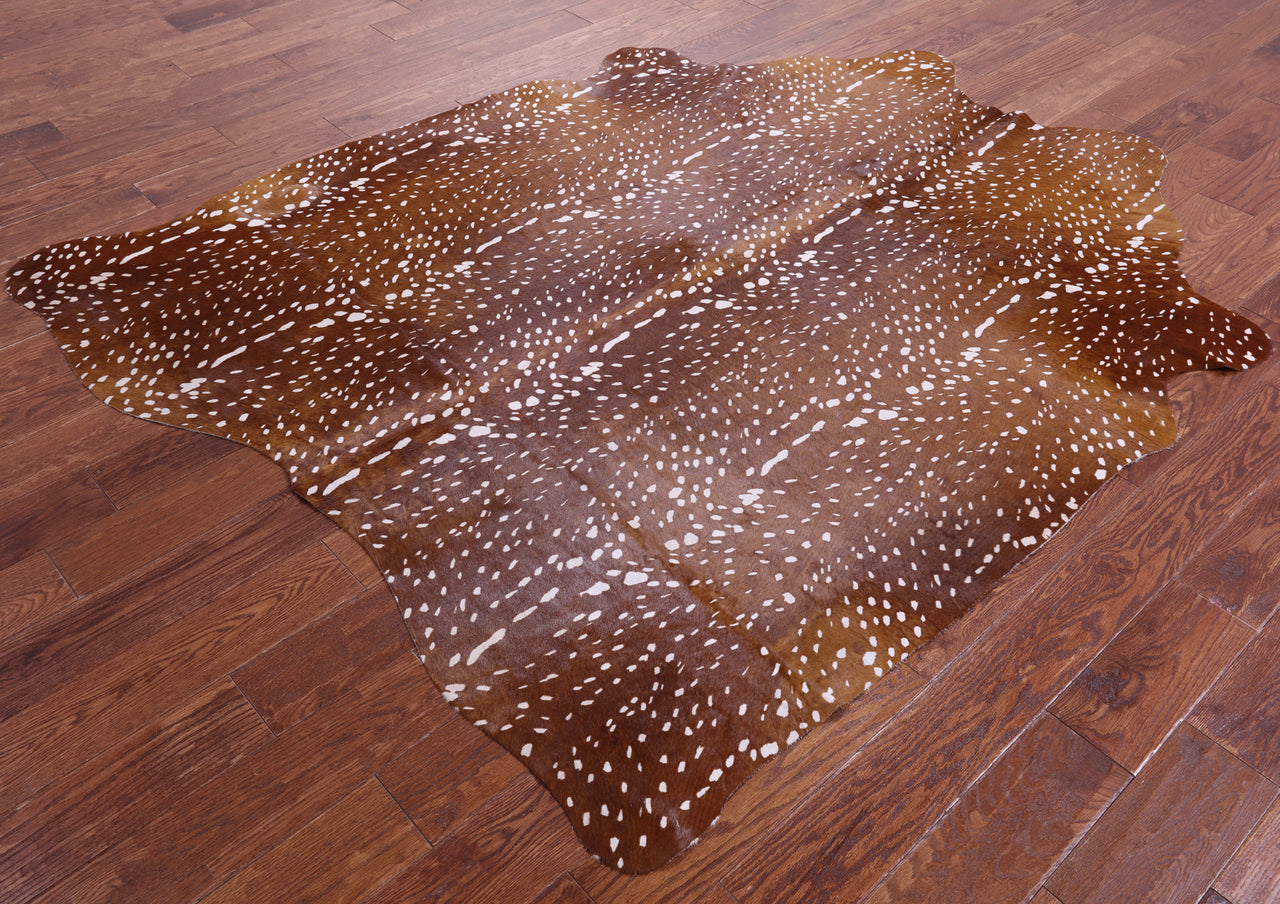 Gazelle Deer Animal Print Natural Cowhide Rug - X-Large 7' 3"H x 5' 10"W