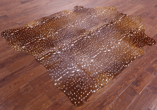 Gazelle Deer Animal Print Natural Cowhide Rug - X-Large 7' 3