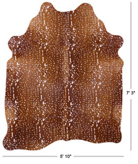 Thumbnail for Gazelle Deer Animal Print Natural Cowhide Rug - X-Large 7' 3
