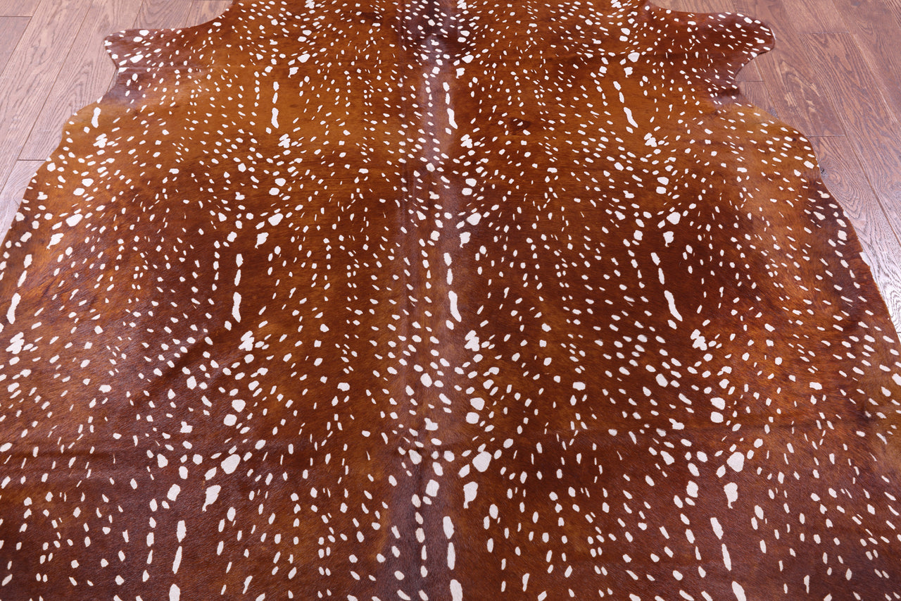 Gazelle Deer Animal Print Natural Cowhide Rug - XX-Large 7' 8"H x 5' 10"W