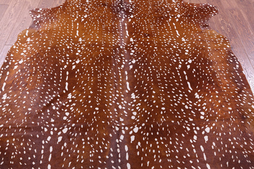 Gazelle Deer Animal Print Natural Cowhide Rug - XX-Large 7' 8