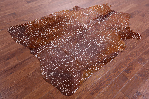 Gazelle Deer Animal Print Natural Cowhide Rug - XX-Large 7' 8