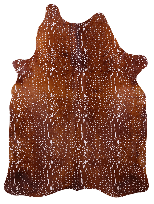 Gazelle Deer Animal Print Natural Cowhide Rug - XX-Large 7' 8