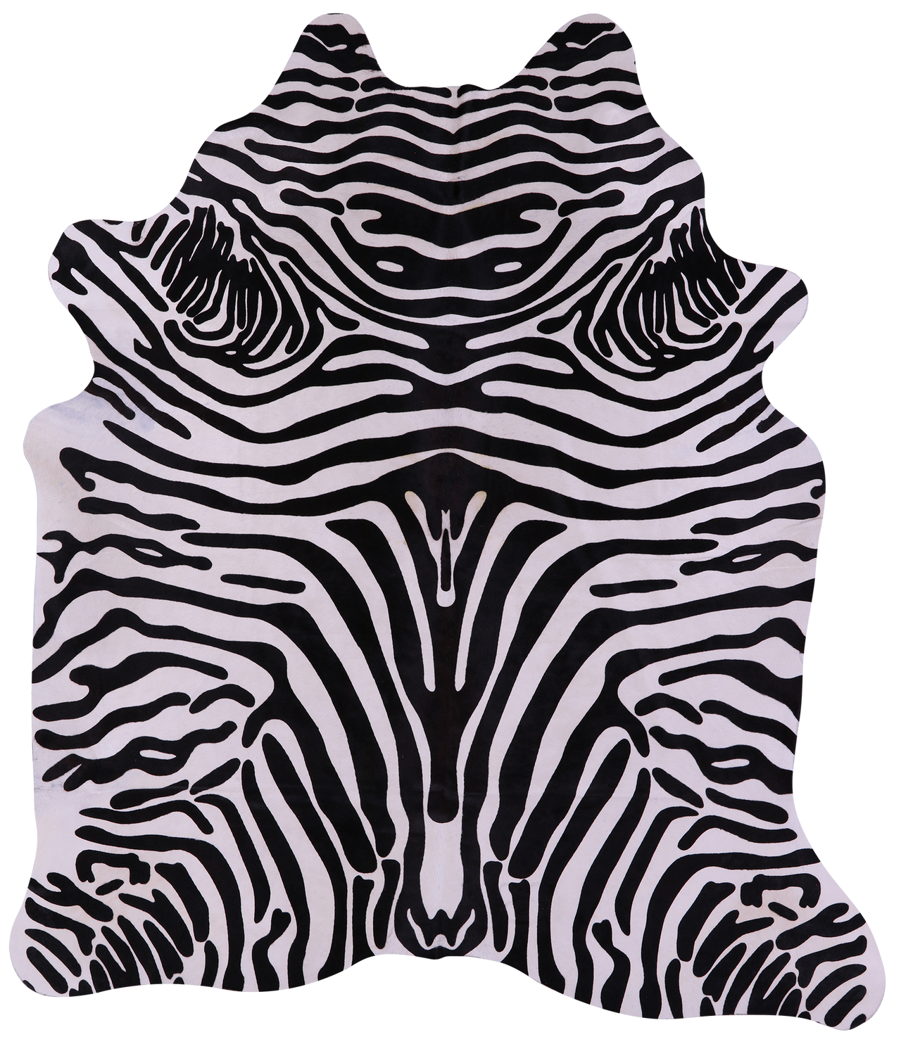 Zebra Animal Print Natural Cowhide Rug - X-Large 7' 1"H x 6' 2"W