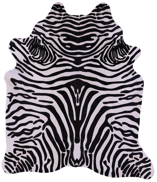 Zebra Animal Print Natural Cowhide Rug - X-Large 7' 1