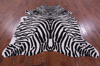 Thumbnail for Zebra Animal Print Natural Cowhide Rug - X-Large 7' 1