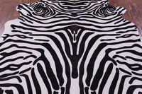 Thumbnail for Zebra Animal Print Natural Cowhide Rug - X-Large 7' 1