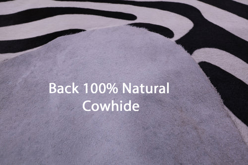 Zebra Animal Print Natural Cowhide Rug - X-Large 7' 1