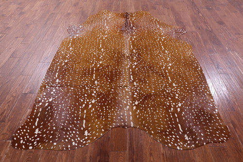 Gazelle Deer Animal Print Natural Cowhide Rug - XX-Large 7' 10