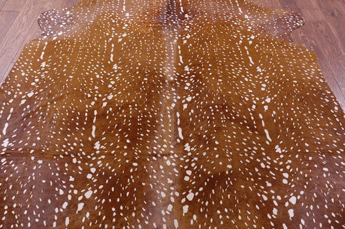 Gazelle Deer Animal Print Natural Cowhide Rug - XX-Large 7' 10