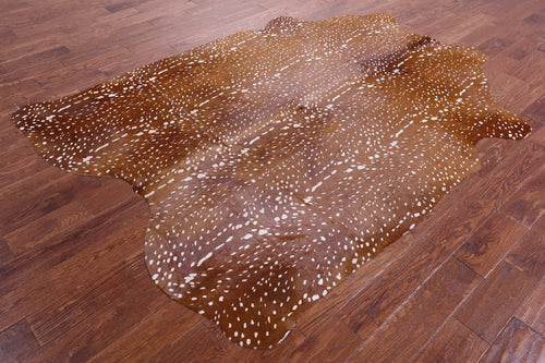Gazelle Deer Animal Print Natural Cowhide Rug - XX-Large 7' 10