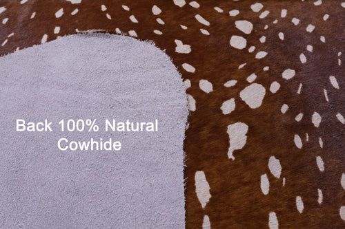 Gazelle Deer Animal Print Natural Cowhide Rug - XX-Large 7' 10