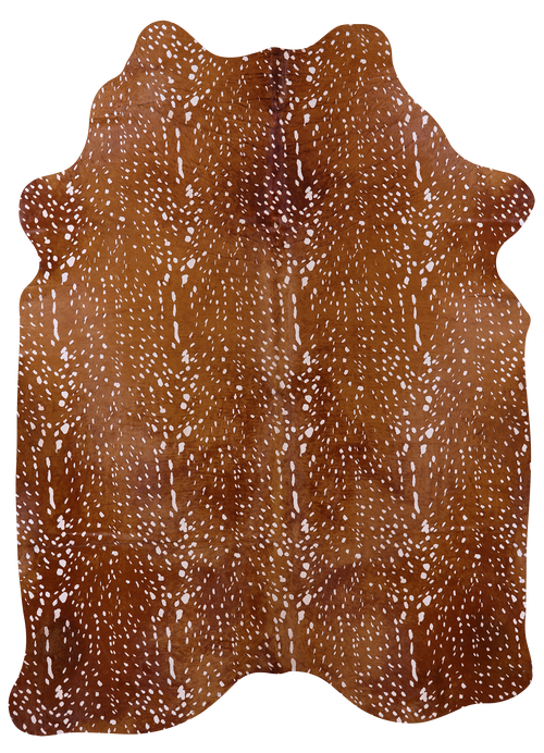 Gazelle Deer Animal Print Natural Cowhide Rug - XX-Large 7' 10